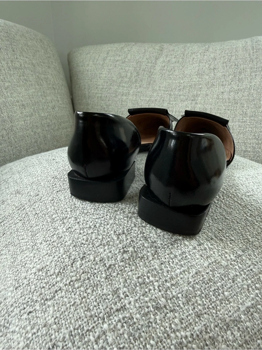 Tory Burch Black Patent Pointed D'Orsay Flats with Kiltie